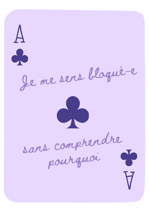 Carte As de trèfle représentant la sensation de blocage inexpliqué chez l’entrepreneur