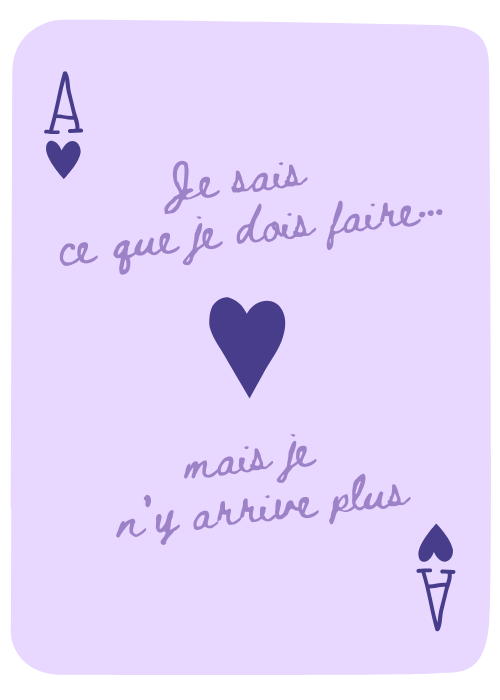 Carte As de cœur illustrant le blocage émotionnel d’un entrepreneur qui sait quoi faire mais n’y arrive