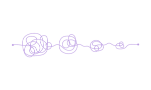 Illustration d’un chemin émotionnel fait de nœuds successifs représentant les étapes d’apaisement